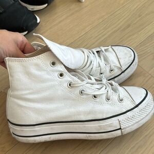 White Platform Converse